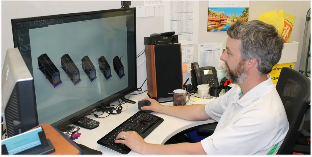 One of our career senior engineers working on a 3D drawing