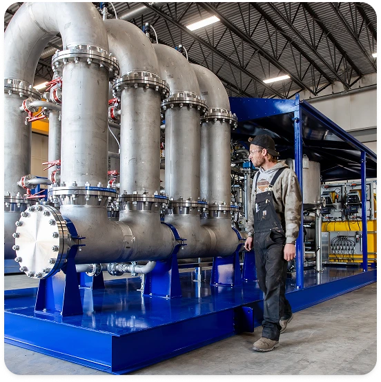 One of our career senior welders inspecting the work done by our team